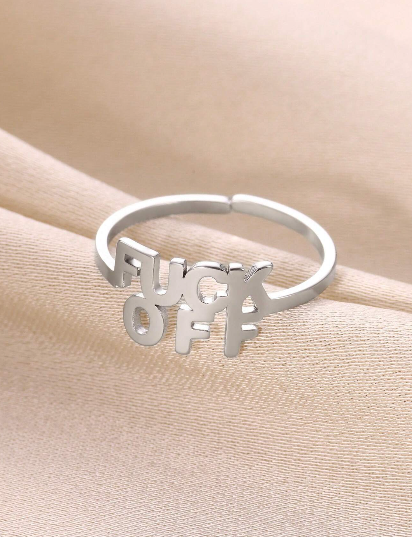 Adjustable Fuck off Ring - Plated - Gold or Silver