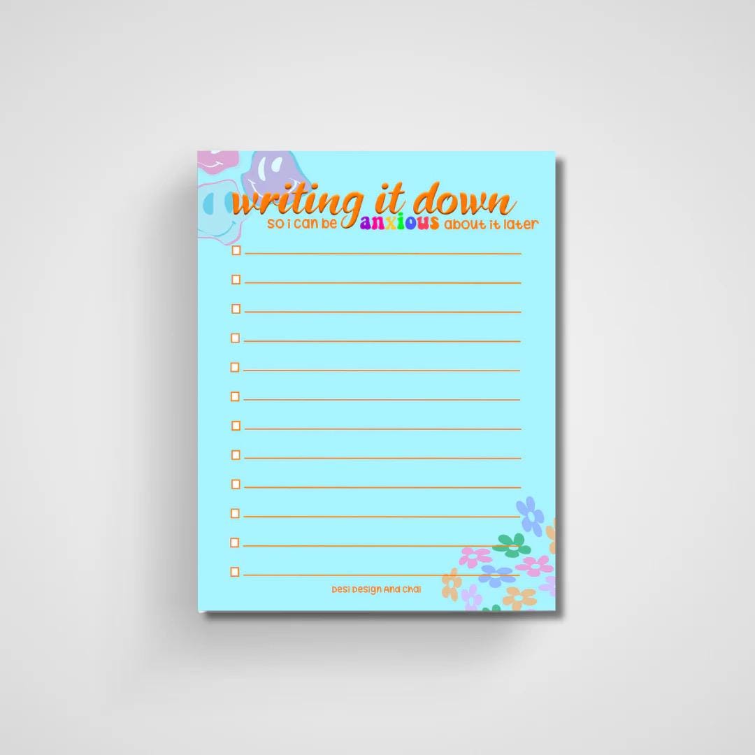 Write it down | anxious | Notepad | Stationery | Journal |Bullet journaling| Mental Health